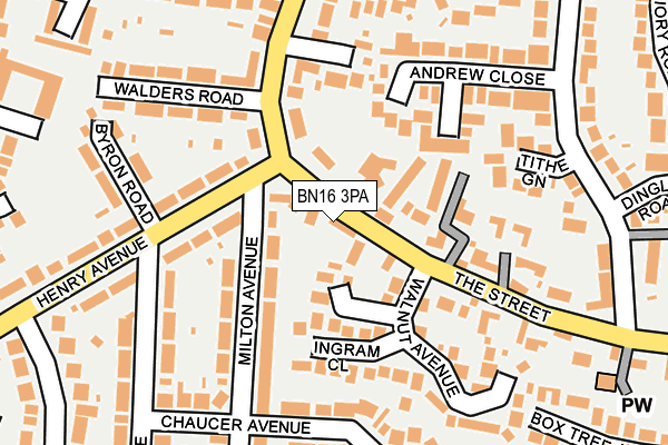 BN16 3PA map - OS OpenMap – Local (Ordnance Survey) BN16 3PA map - OS OpenMap – Local (Ordnance Survey)