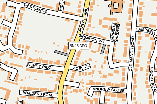 BN16 3PQ map - OS OpenMap – Local (Ordnance Survey) BN16 3PQ map - OS OpenMap – Local (Ordnance Survey)
