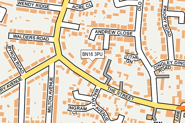 BN16 3PU map - OS OpenMap – Local (Ordnance Survey) BN16 3PU map - OS OpenMap – Local (Ordnance Survey)