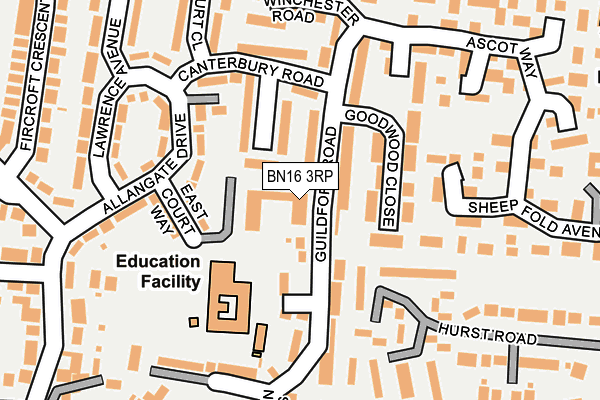 BN16 3RP map - OS OpenMap – Local (Ordnance Survey) BN16 3RP map - OS OpenMap – Local (Ordnance Survey)