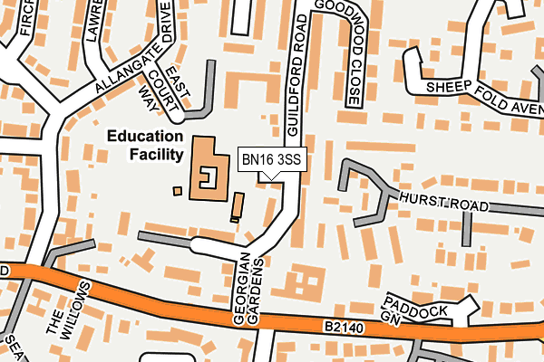BN16 3SS map - OS OpenMap – Local (Ordnance Survey) BN16 3SS map - OS OpenMap – Local (Ordnance Survey)