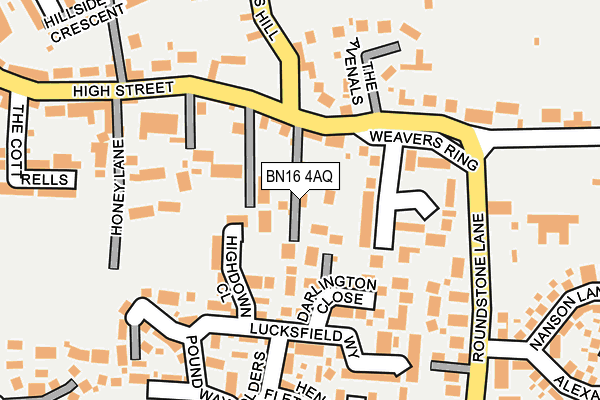 BN16 4AQ map - OS OpenMap – Local (Ordnance Survey) BN16 4AQ map - OS OpenMap – Local (Ordnance Survey)