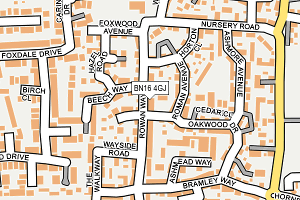 BN16 4GJ map - OS OpenMap – Local (Ordnance Survey) BN16 4GJ map - OS OpenMap – Local (Ordnance Survey)