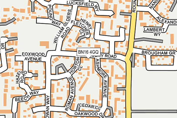 BN16 4GQ map - OS OpenMap – Local (Ordnance Survey) BN16 4GQ map - OS OpenMap – Local (Ordnance Survey)