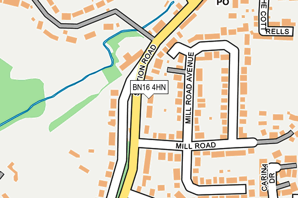 BN16 4HN map - OS OpenMap – Local (Ordnance Survey) BN16 4HN map - OS OpenMap – Local (Ordnance Survey)