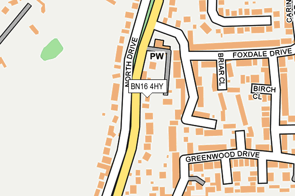 BN16 4HY map - OS OpenMap – Local (Ordnance Survey) BN16 4HY map - OS OpenMap – Local (Ordnance Survey)