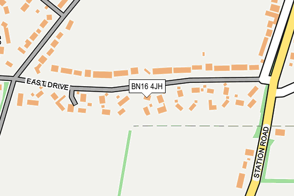 BN16 4JH map - OS OpenMap – Local (Ordnance Survey) BN16 4JH map - OS OpenMap – Local (Ordnance Survey)