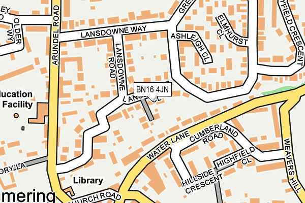 BN16 4JN map - OS OpenMap – Local (Ordnance Survey) BN16 4JN map - OS OpenMap – Local (Ordnance Survey)