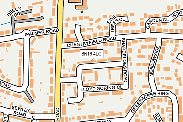 BN16 4LG map - OS OpenMap – Local (Ordnance Survey) BN16 4LG map - OS OpenMap – Local (Ordnance Survey)
