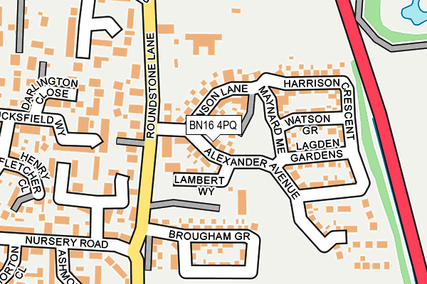 BN16 4PQ map - OS OpenMap – Local (Ordnance Survey) BN16 4PQ map - OS OpenMap – Local (Ordnance Survey)