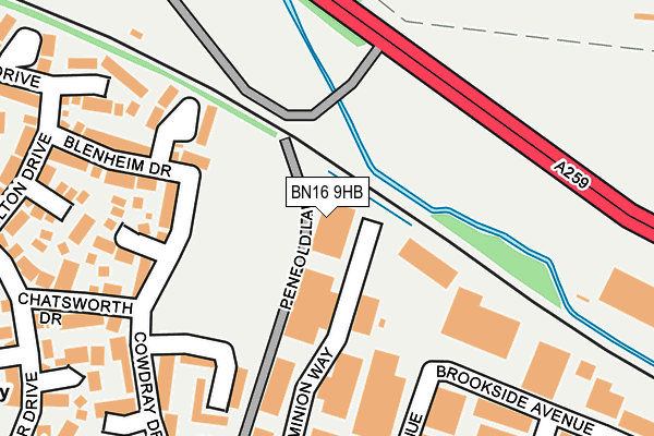 BN16 9HB map - OS OpenMap – Local (Ordnance Survey) BN16 9HB map - OS OpenMap – Local (Ordnance Survey)