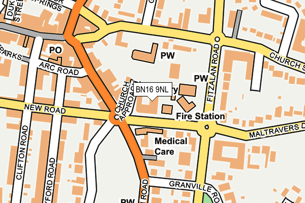 BN16 9NL map - OS OpenMap – Local (Ordnance Survey) BN16 9NL map - OS OpenMap – Local (Ordnance Survey)