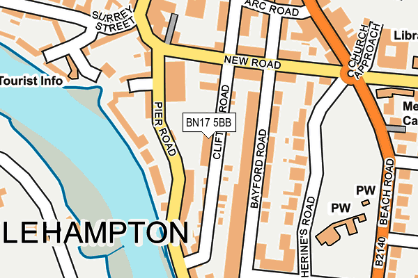 BN17 5BB map - OS OpenMap – Local (Ordnance Survey) BN17 5BB map - OS OpenMap – Local (Ordnance Survey)