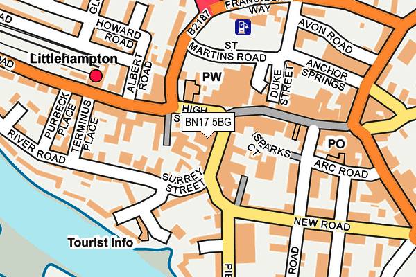 BN17 5BG map - OS OpenMap – Local (Ordnance Survey) BN17 5BG map - OS OpenMap – Local (Ordnance Survey)