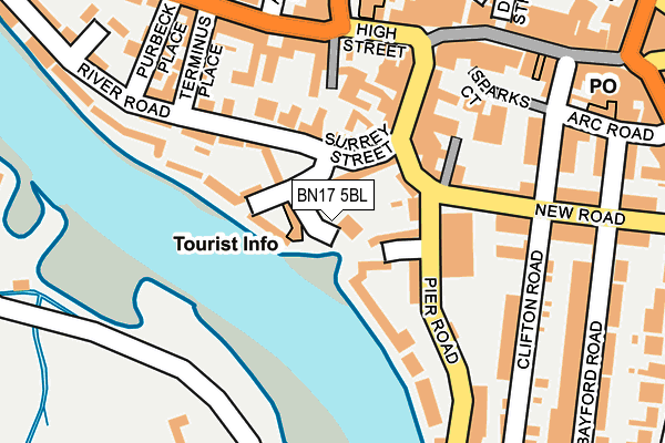 BN17 5BL map - OS OpenMap – Local (Ordnance Survey) BN17 5BL map - OS OpenMap – Local (Ordnance Survey)