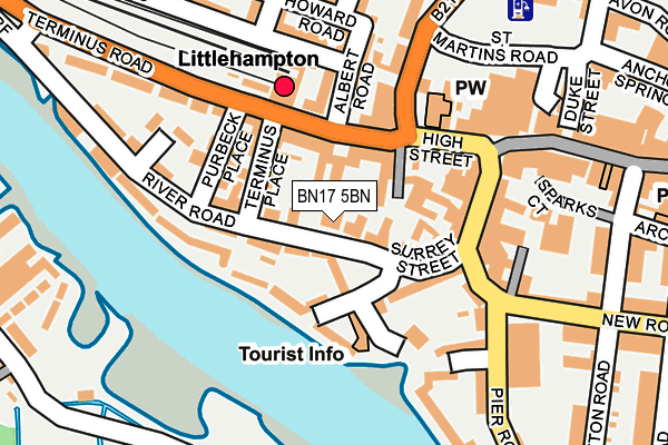 BN17 5BN map - OS OpenMap – Local (Ordnance Survey) BN17 5BN map - OS OpenMap – Local (Ordnance Survey)