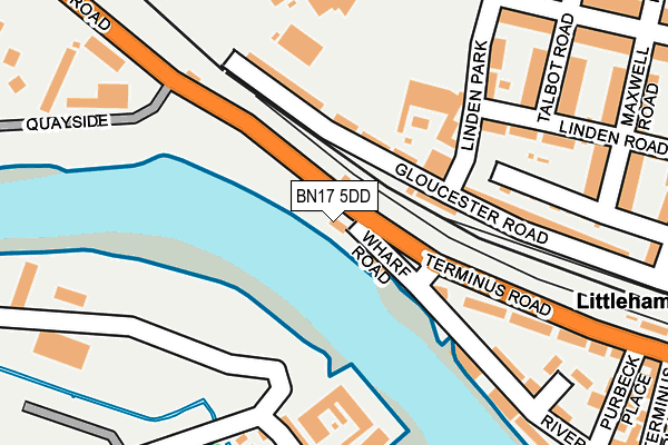 BN17 5DD map - OS OpenMap – Local (Ordnance Survey) BN17 5DD map - OS OpenMap – Local (Ordnance Survey)