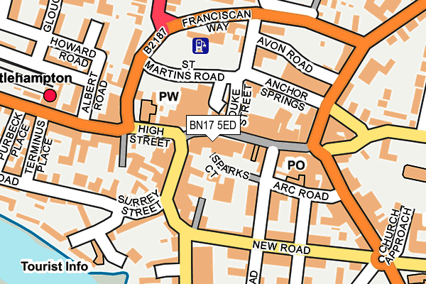 BN17 5ED map - OS OpenMap – Local (Ordnance Survey) BN17 5ED map - OS OpenMap – Local (Ordnance Survey)