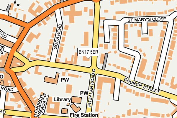 BN17 5ER map - OS OpenMap – Local (Ordnance Survey) BN17 5ER map - OS OpenMap – Local (Ordnance Survey)