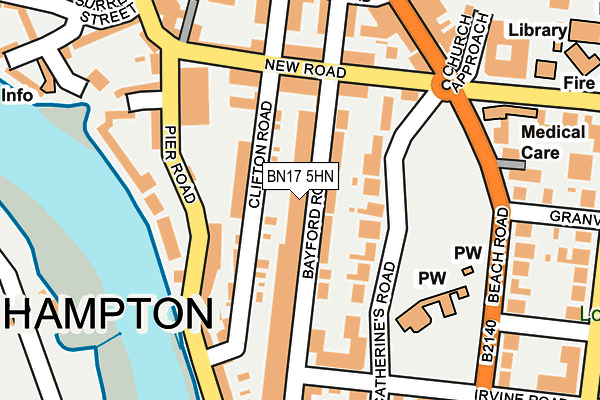 BN17 5HN map - OS OpenMap – Local (Ordnance Survey)