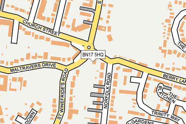 BN17 5HQ map - OS OpenMap – Local (Ordnance Survey) BN17 5HQ map - OS OpenMap – Local (Ordnance Survey)