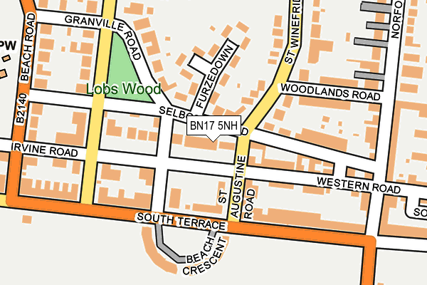 BN17 5NH map - OS OpenMap – Local (Ordnance Survey) BN17 5NH map - OS OpenMap – Local (Ordnance Survey)