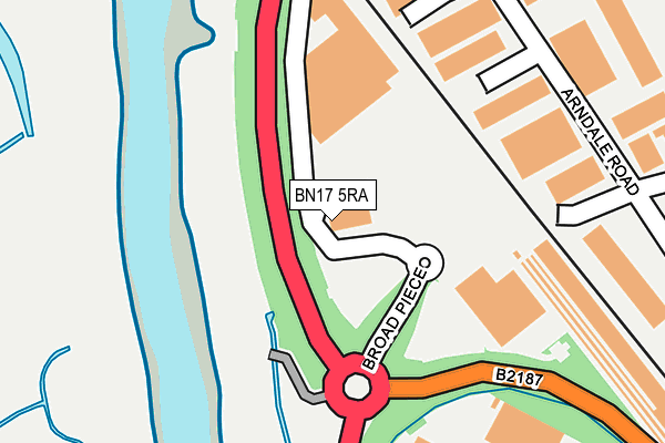 BN17 5RA map - OS OpenMap – Local (Ordnance Survey) BN17 5RA map - OS OpenMap – Local (Ordnance Survey)