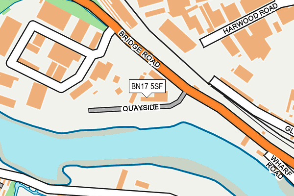 BN17 5SF map - OS OpenMap – Local (Ordnance Survey) BN17 5SF map - OS OpenMap – Local (Ordnance Survey)