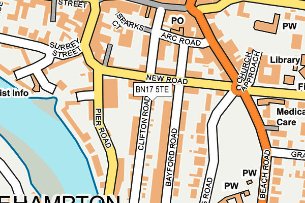BN17 5TE map - OS OpenMap – Local (Ordnance Survey) BN17 5TE map - OS OpenMap – Local (Ordnance Survey)