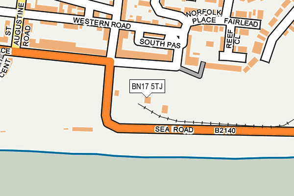 BN17 5TJ map - OS OpenMap – Local (Ordnance Survey) BN17 5TJ map - OS OpenMap – Local (Ordnance Survey)