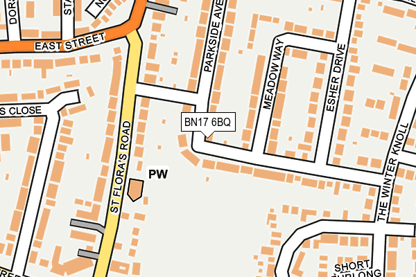 BN17 6BQ map - OS OpenMap – Local (Ordnance Survey) BN17 6BQ map - OS OpenMap – Local (Ordnance Survey)
