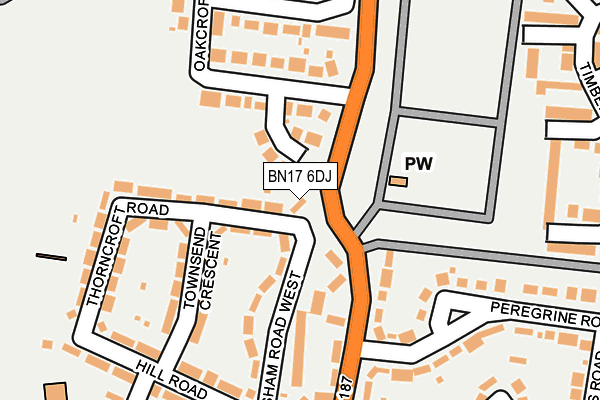BN17 6DJ map - OS OpenMap – Local (Ordnance Survey) BN17 6DJ map - OS OpenMap – Local (Ordnance Survey)