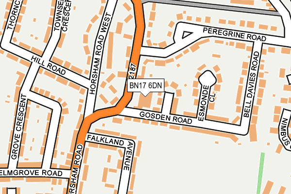 BN17 6DN map - OS OpenMap – Local (Ordnance Survey) BN17 6DN map - OS OpenMap – Local (Ordnance Survey)