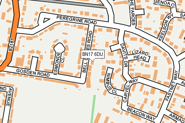 BN17 6DU map - OS OpenMap – Local (Ordnance Survey) BN17 6DU map - OS OpenMap – Local (Ordnance Survey)