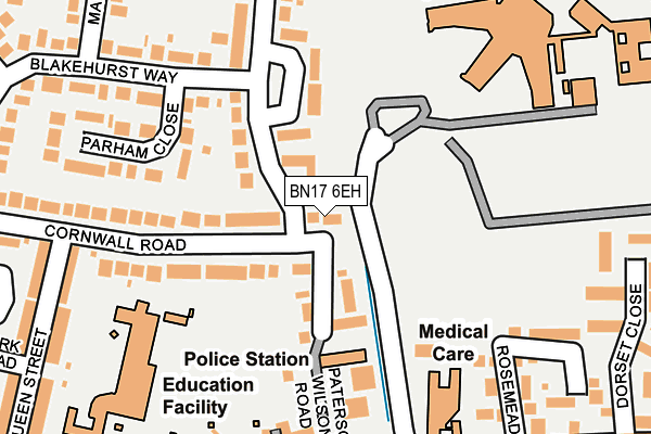 BN17 6EH map - OS OpenMap – Local (Ordnance Survey)