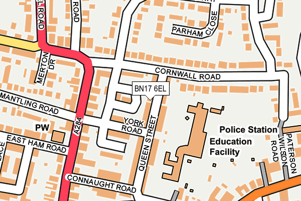 BN17 6EL map - OS OpenMap – Local (Ordnance Survey) BN17 6EL map - OS OpenMap – Local (Ordnance Survey)