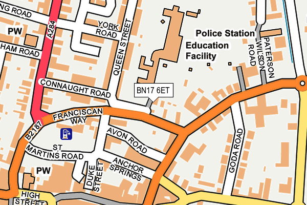 BN17 6ET map - OS OpenMap – Local (Ordnance Survey) BN17 6ET map - OS OpenMap – Local (Ordnance Survey)