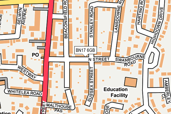 BN17 6GB map - OS OpenMap – Local (Ordnance Survey) BN17 6GB map - OS OpenMap – Local (Ordnance Survey)