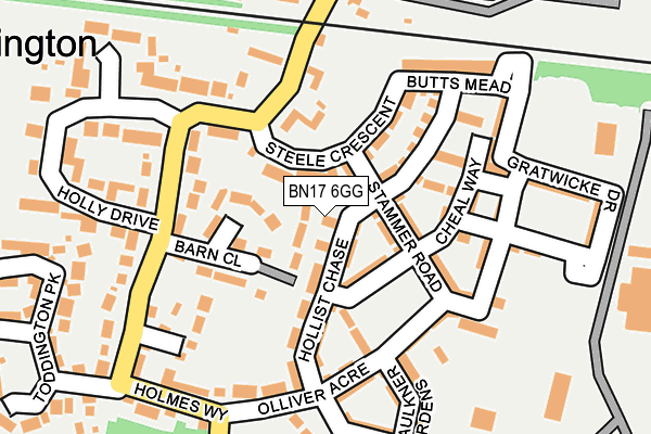 BN17 6GG map - OS OpenMap – Local (Ordnance Survey) BN17 6GG map - OS OpenMap – Local (Ordnance Survey)