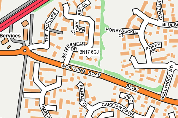 BN17 6GJ map - OS OpenMap – Local (Ordnance Survey) BN17 6GJ map - OS OpenMap – Local (Ordnance Survey)