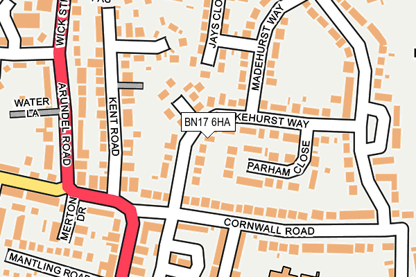 BN17 6HA map - OS OpenMap – Local (Ordnance Survey) BN17 6HA map - OS OpenMap – Local (Ordnance Survey)