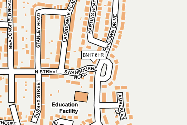 BN17 6HR map - OS OpenMap – Local (Ordnance Survey) BN17 6HR map - OS OpenMap – Local (Ordnance Survey)