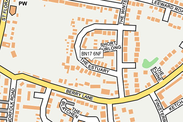 BN17 6NF map - OS OpenMap – Local (Ordnance Survey) BN17 6NF map - OS OpenMap – Local (Ordnance Survey)