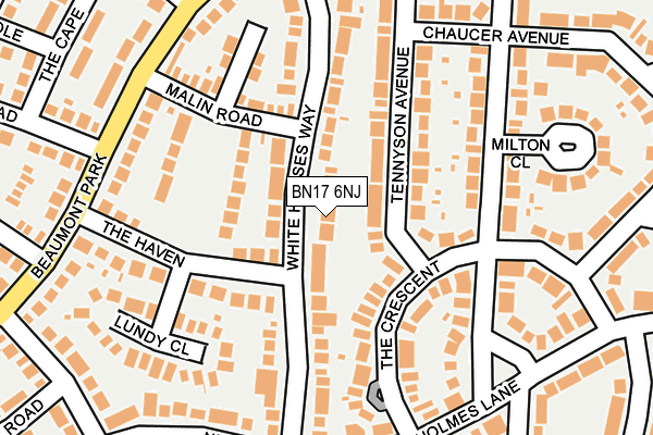 BN17 6NJ map - OS OpenMap – Local (Ordnance Survey) BN17 6NJ map - OS OpenMap – Local (Ordnance Survey)