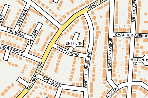 BN17 6NN map - OS OpenMap – Local (Ordnance Survey) BN17 6NN map - OS OpenMap – Local (Ordnance Survey)