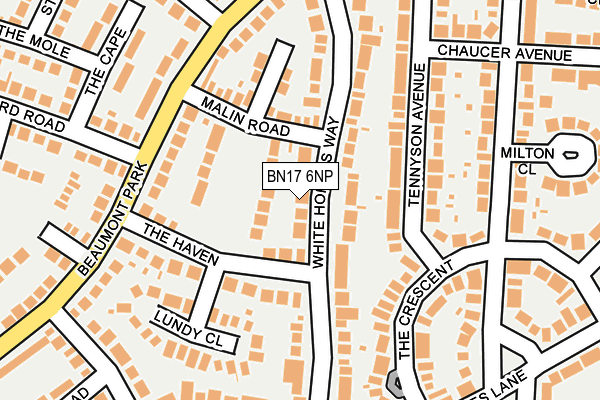 BN17 6NP map - OS OpenMap – Local (Ordnance Survey) BN17 6NP map - OS OpenMap – Local (Ordnance Survey)