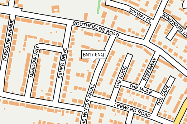 BN17 6NQ map - OS OpenMap – Local (Ordnance Survey) BN17 6NQ map - OS OpenMap – Local (Ordnance Survey)