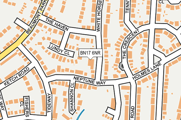BN17 6NR map - OS OpenMap – Local (Ordnance Survey) BN17 6NR map - OS OpenMap – Local (Ordnance Survey)