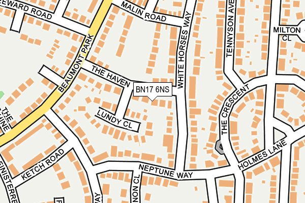 BN17 6NS map - OS OpenMap – Local (Ordnance Survey) BN17 6NS map - OS OpenMap – Local (Ordnance Survey)