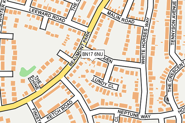 BN17 6NU map - OS OpenMap – Local (Ordnance Survey) BN17 6NU map - OS OpenMap – Local (Ordnance Survey)